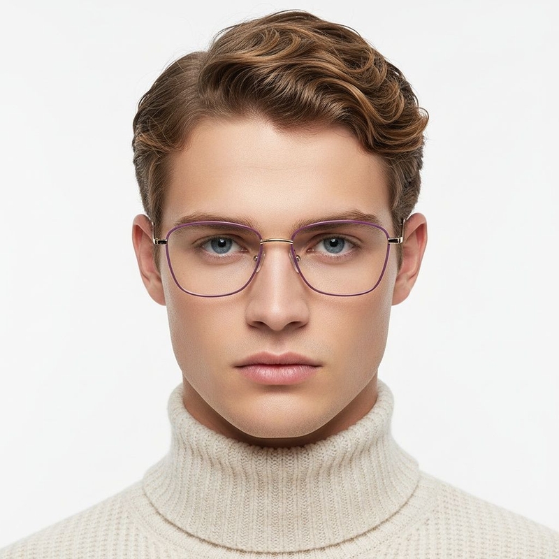 Gafas de metal morado con forma de mariposa #BS2425-0002