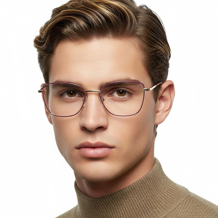 Gafas de metal morado con forma de mariposa #BS2425-0014