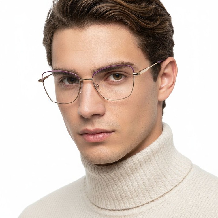 Gafas de metal blanco con forma de mariposa #BS2425-0025