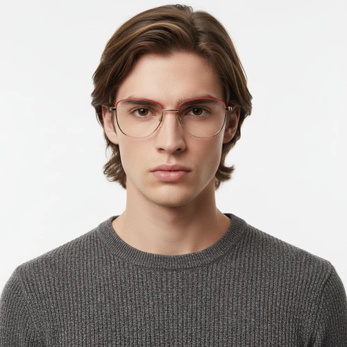 Lunettes papillon en métal rouge #BS2425-0033