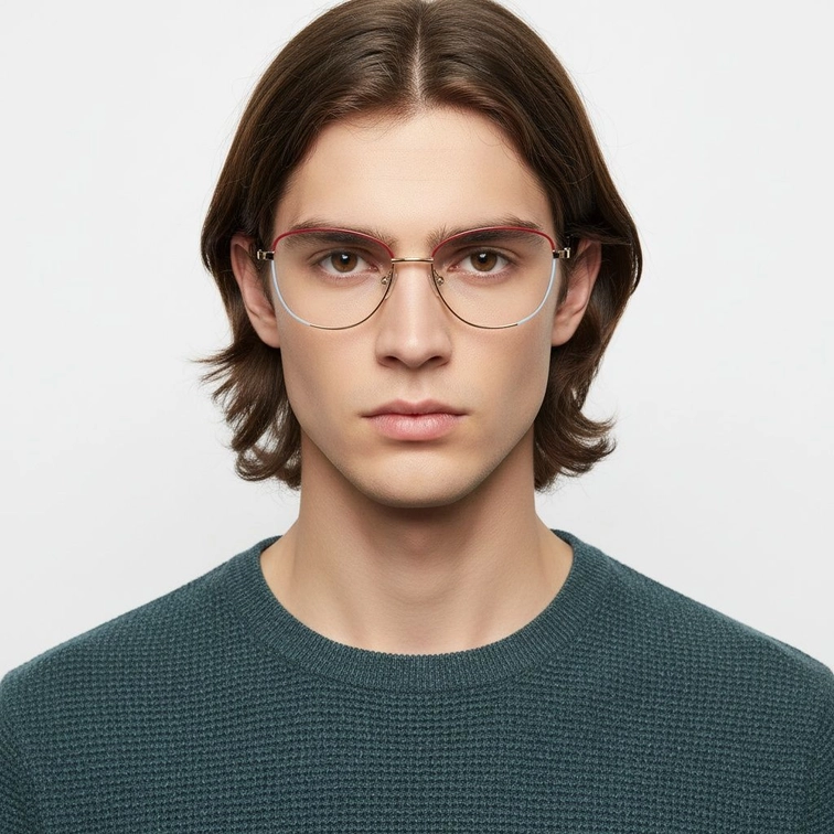 Vlinderpaarse metalen bril #BS2425-0034