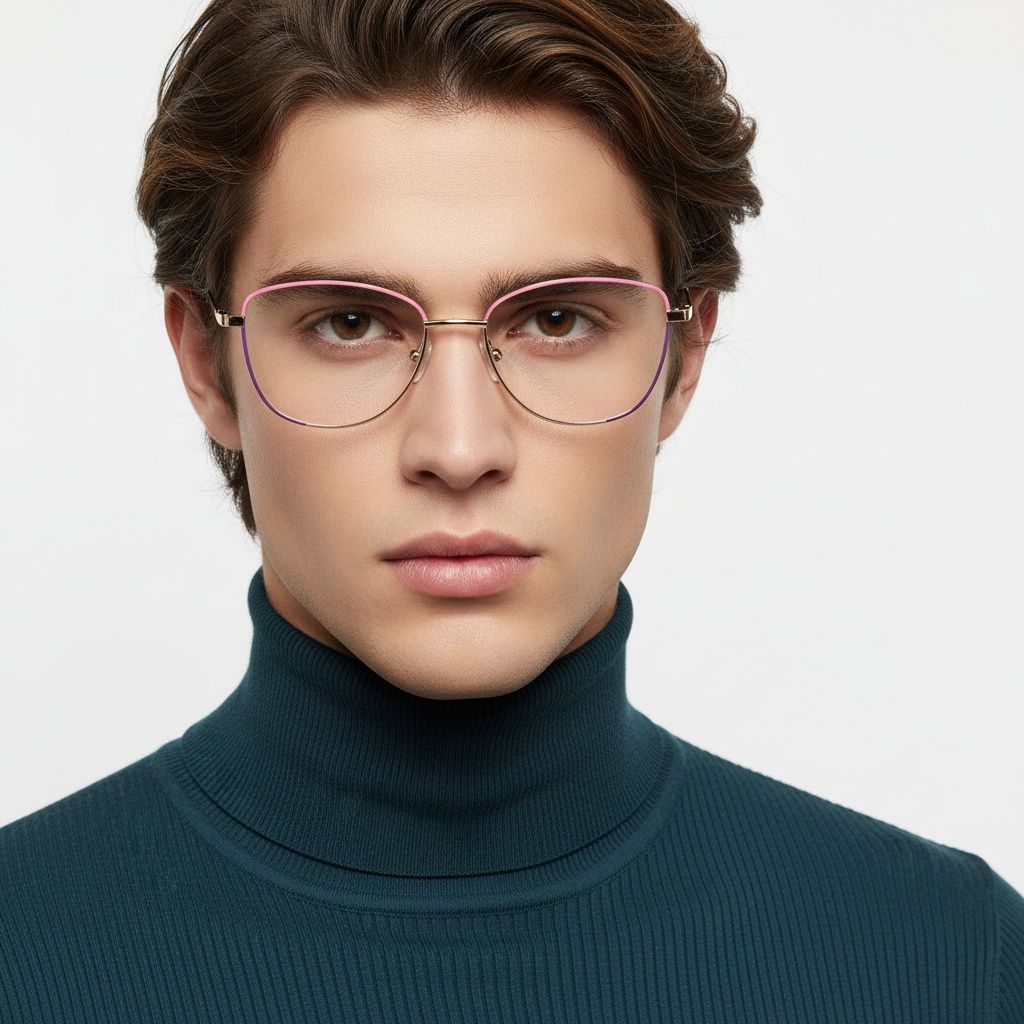 Lunettes papillon en métal rose #BS2425-0036