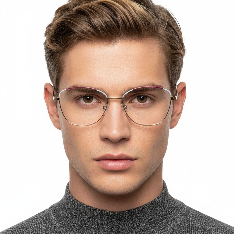 Gafas de metal morado con forma de mariposa #BS2425-0040