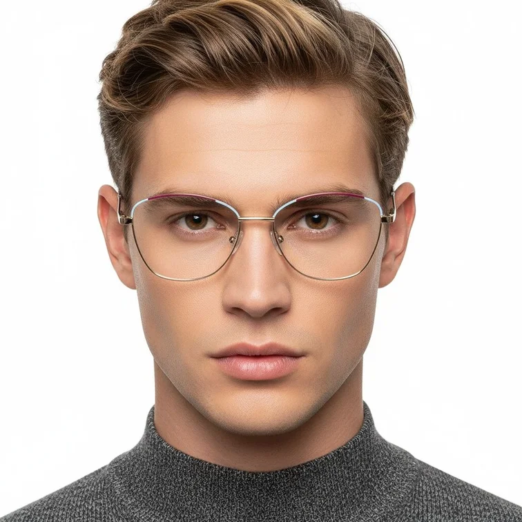 Gafas de metal morado con forma de mariposa #BS2425-0040
