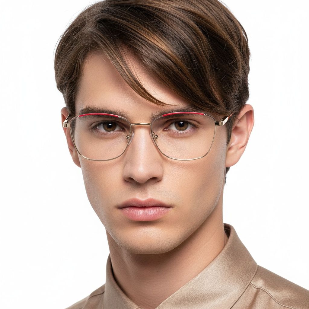 Gafas de metal rojo mariposa #BS2425-0045