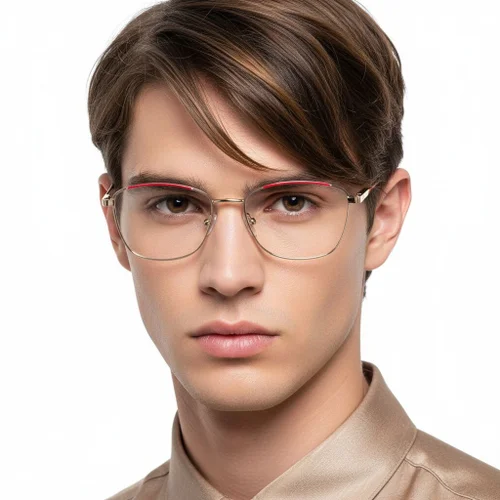 Lunettes papillon en métal rouge #BS2425-0045