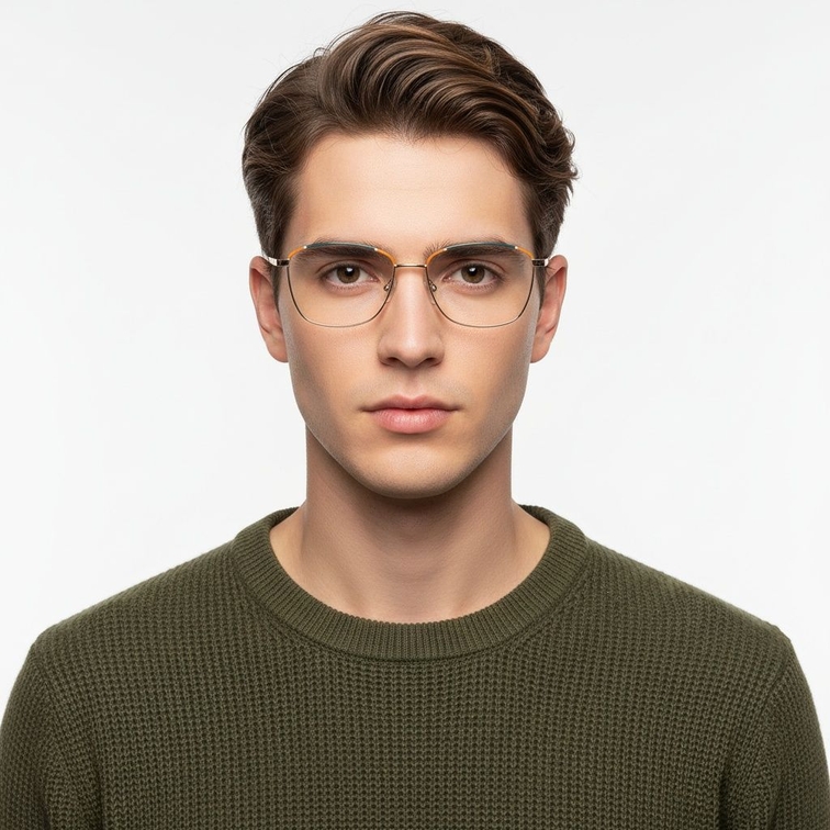 Gafas de metal naranja mariposa #BS2425-0047