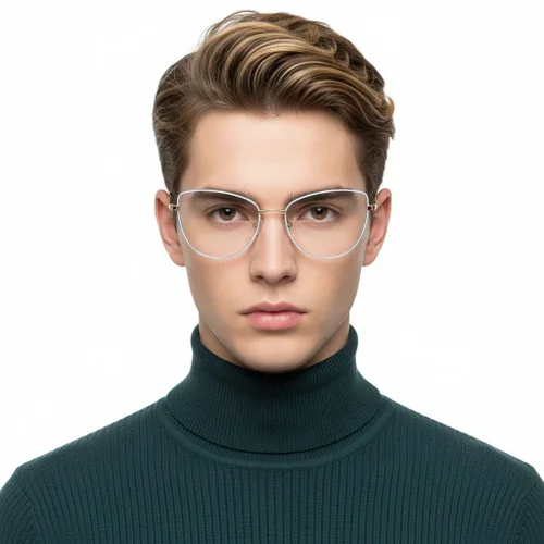 Lunettes papillon en métal bleu #BS2425-0052