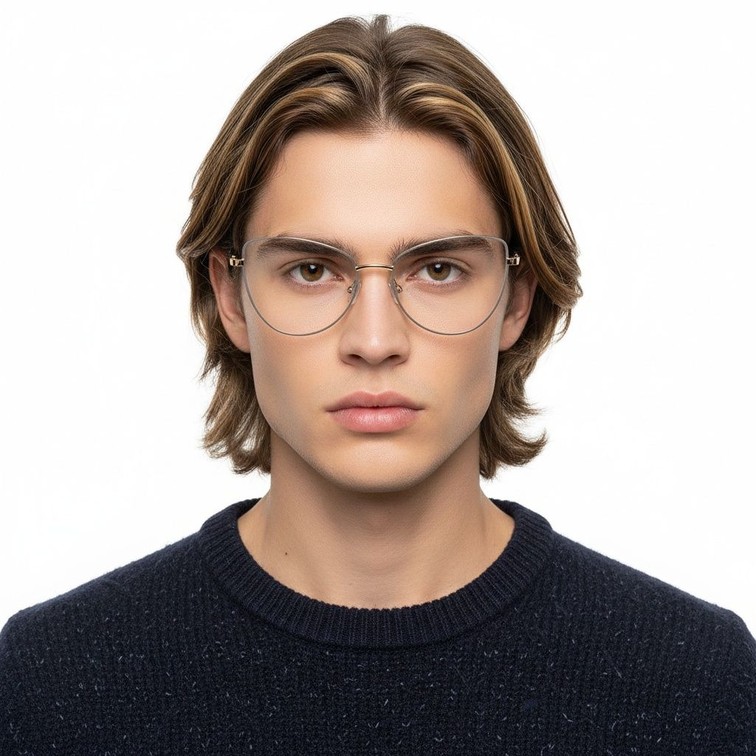 Gafas de metal negro con forma de mariposa #BS2425-0054