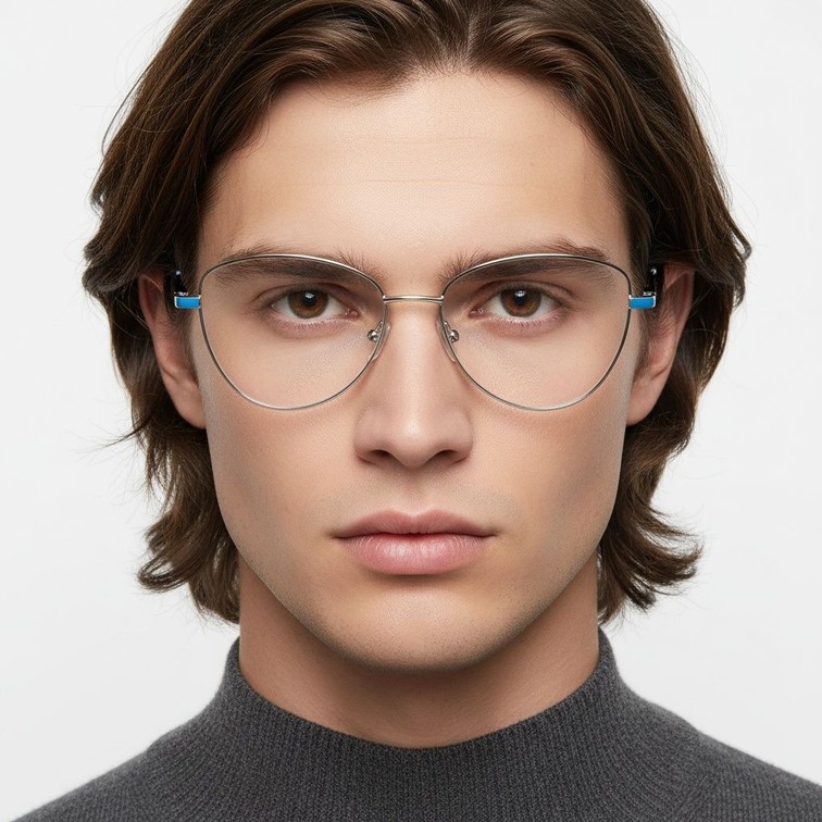 Schmetterlingsbrille aus goldenem Metall #BS2425-0057