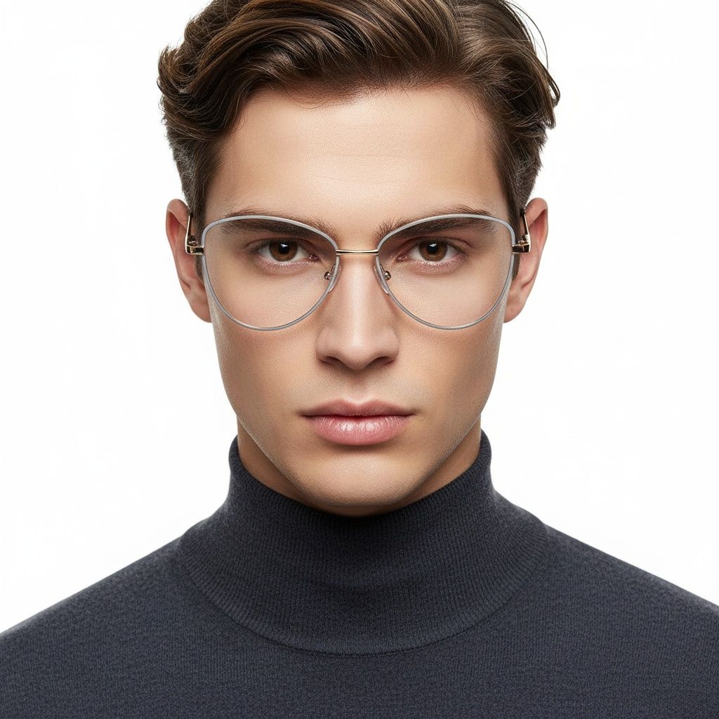 Gafas de metal negro con forma de mariposa #BS2425-0060