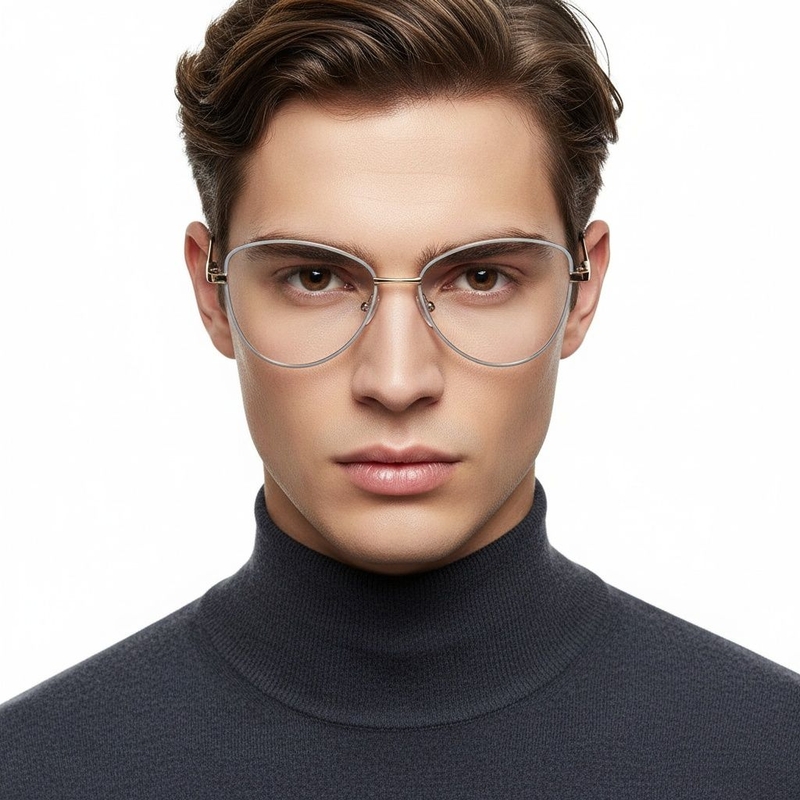 Gafas de metal negro con forma de mariposa #BS2425-0060