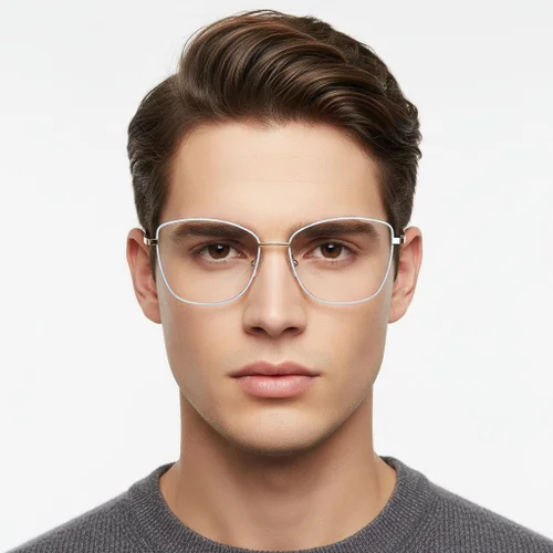 Lunettes papillon en métal bleu #BS2425-0062
