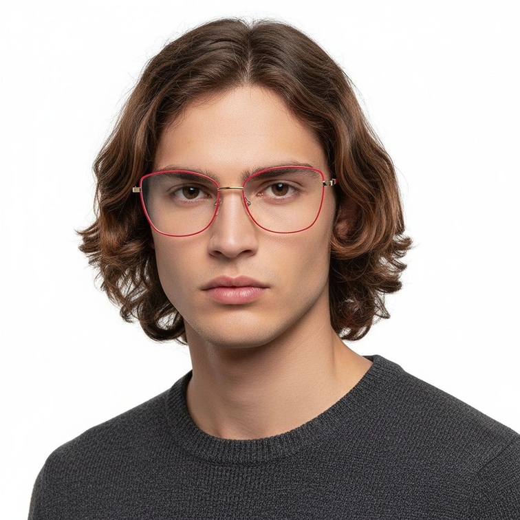 Butterfly Red Metal Glasses #BS2425-0063