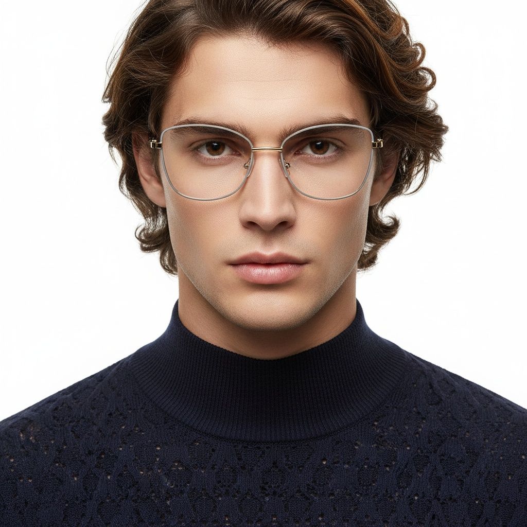 Gafas de metal negro con forma de mariposa #BS2425-0064