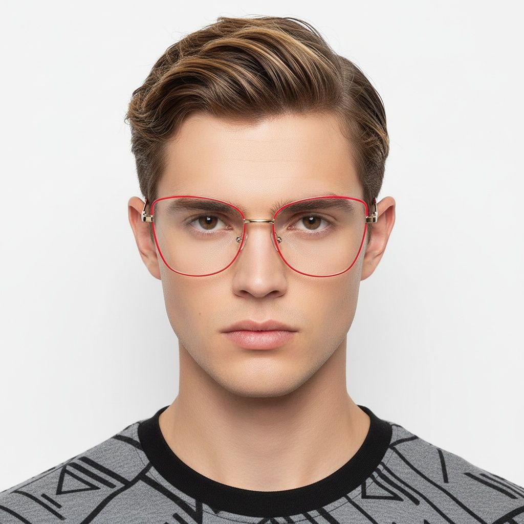 Butterfly Red Metal Glasses #BS2425-0069