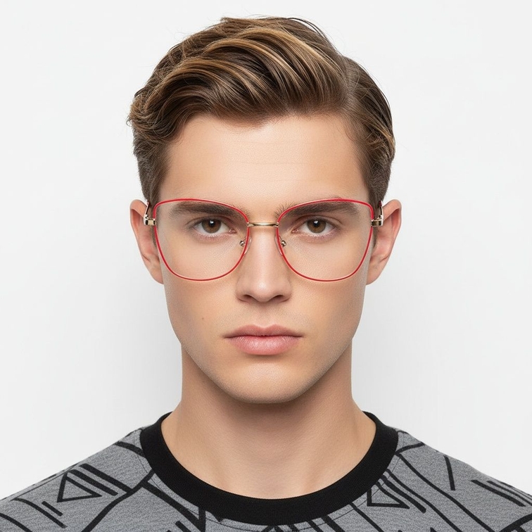 Butterfly Red Metal Glasses #BS2425-0069