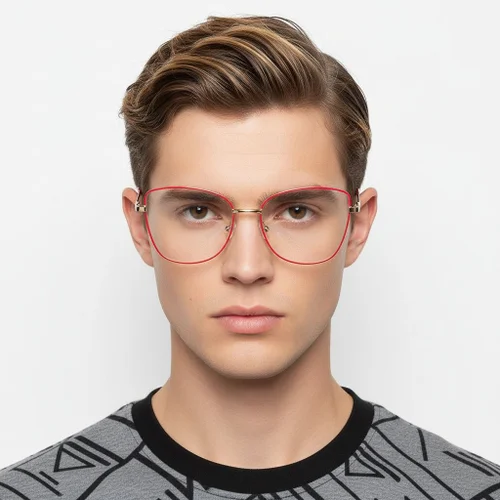 Lunettes papillon en métal rouge #BS2425-0069