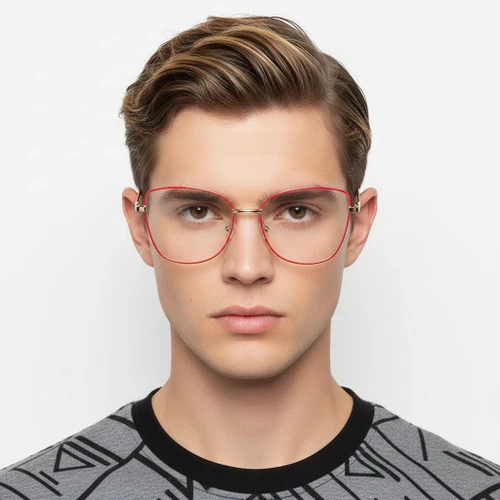 Schmetterlings-rote Metallbrille #BS2425-0069