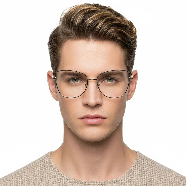 Gafas de metal negro con forma de mariposa #BS2425-0070