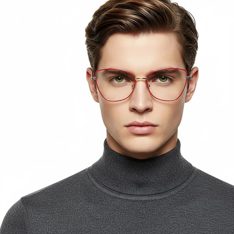 Gafas de metal rojo mariposa #BS2425-0075