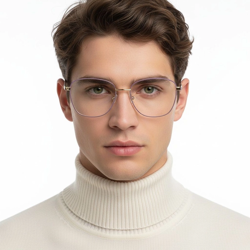 Gafas de metal morado con forma de mariposa #BS2425-0078