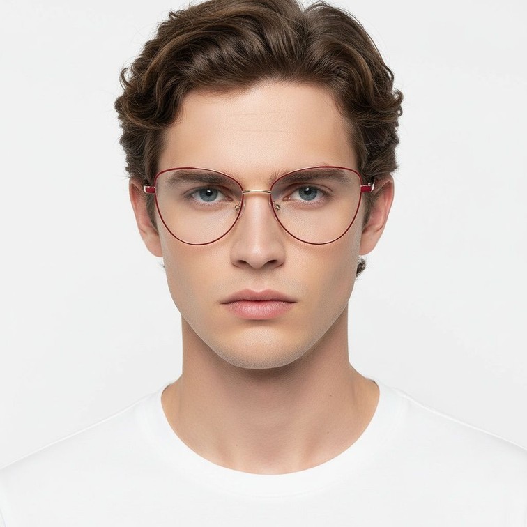 Butterfly Red Metal Glasses #BS2425-0083