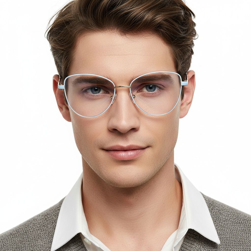 Gafas de metal azul mariposa #BS2425-0085