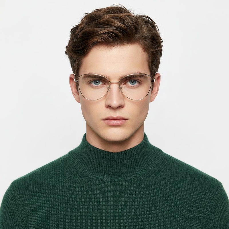 Gafas de metal blanco con forma de mariposa #BS2425-0086