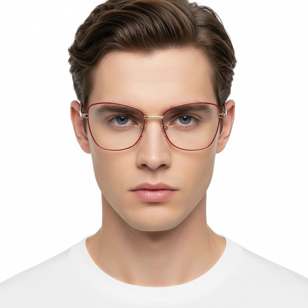 Gafas de metal rojo mariposa #BS2425-0089