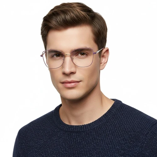 Gafas de metal morado con forma de mariposa #BS2425-0093