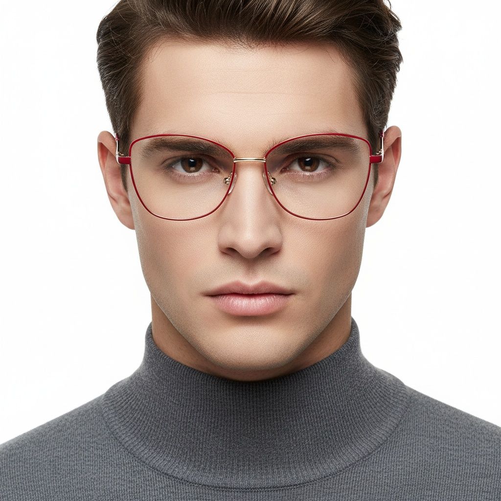 Schmetterlings-rote Metallbrille #BS2425-0094