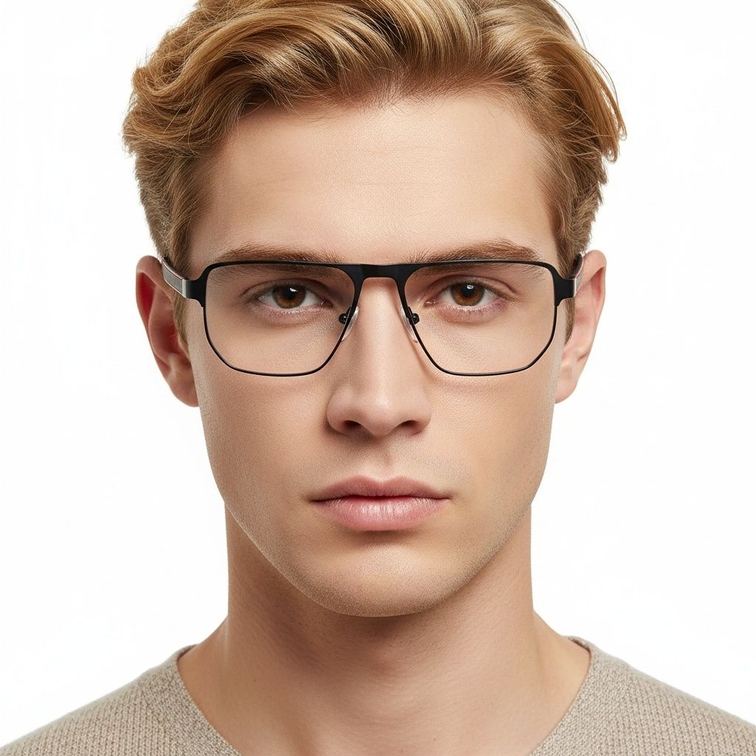 Aviator Red Metal Glasses #BS2425-0104