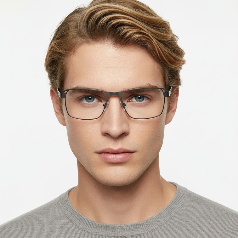 Rectangular White Metal Glasses #BS2425-0106