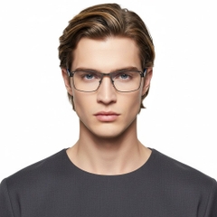 Rectangular Grey Metal Glasses #BS2425-0107