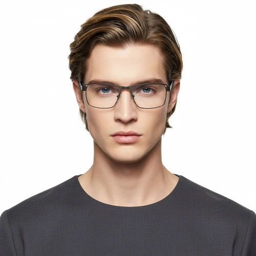 Rectangular Grey Metal Glasses #BS2425-0107
