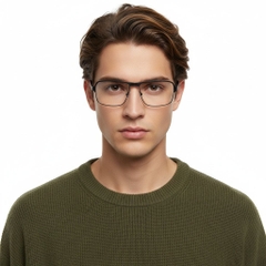 Rechteckige rote Metallbrille #BS2425-0112