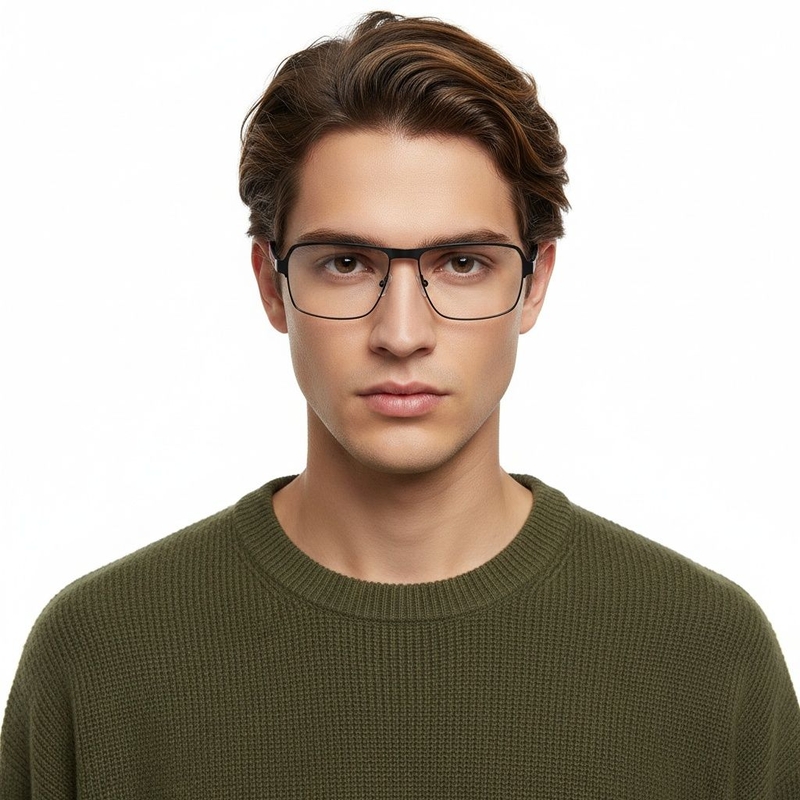 Rechteckige rote Metallbrille #BS2425-0112