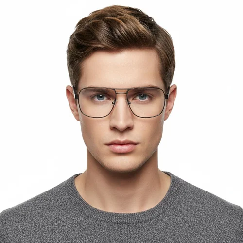 Lunettes aviateur en métal blanc #BS2425-0122