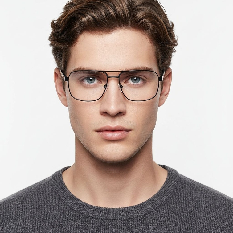 Aviator Orange Metal Glasses #BS2425-0125