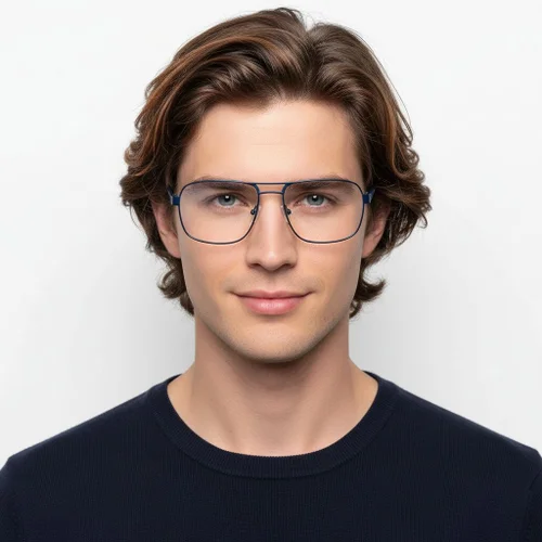 Lunettes aviateur en métal bleu #BS2425-0126