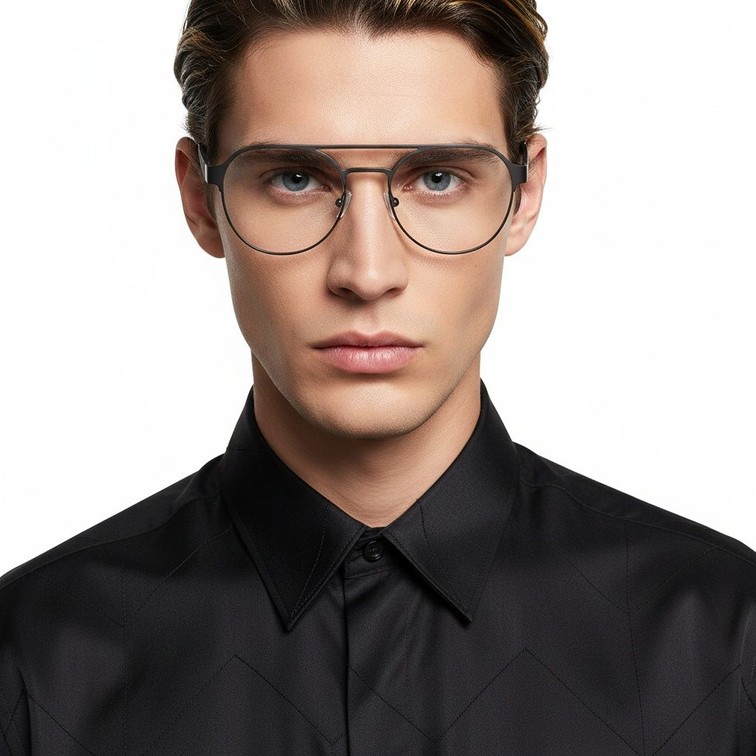 Aviator Grey Metal Glasses #BS2425-0128
