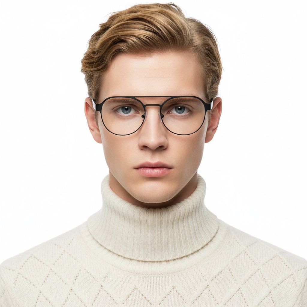 Aviator Black Metal Glasses #BS2425-0129