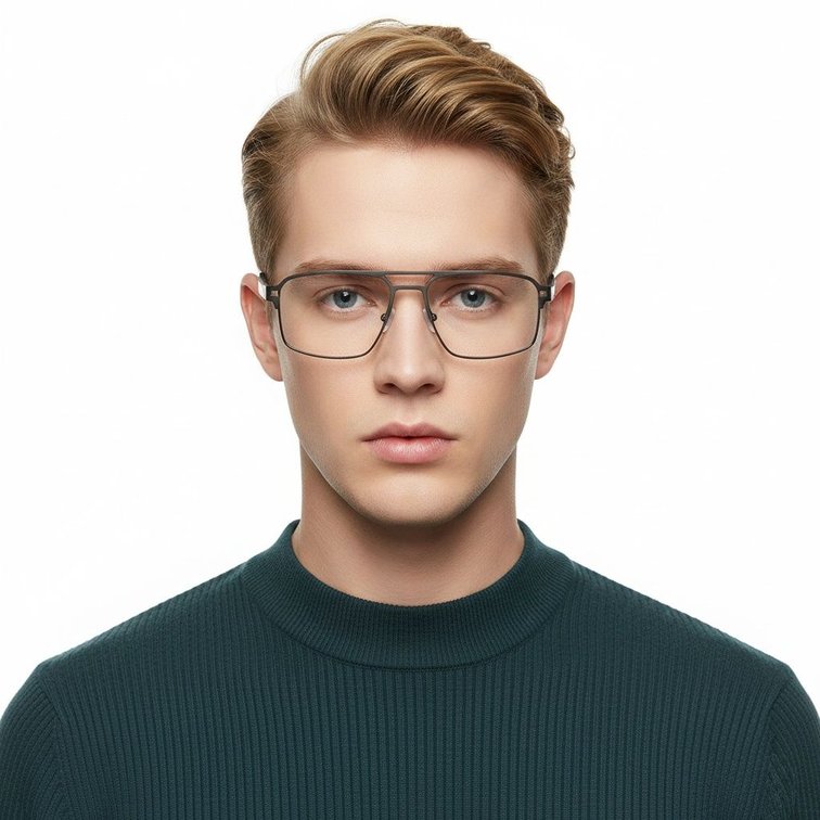 Lunettes aviateur en métal blanc #BS2425-0137