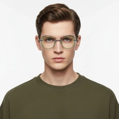 Oval Grey Metal Glasses #BS2425-0145