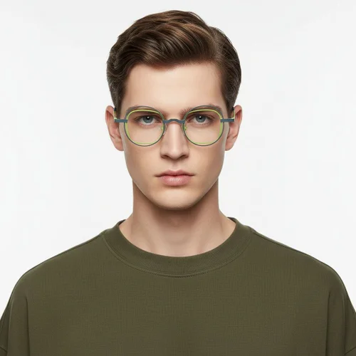 Lunettes ovales en métal gris #BS2425-0145