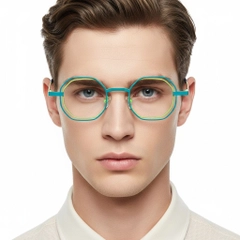 Geometric Green Metal Glasses #BS2425-0156