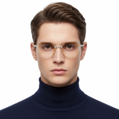 Geometrische orangefarbene Metallbrille #BS2425-0159