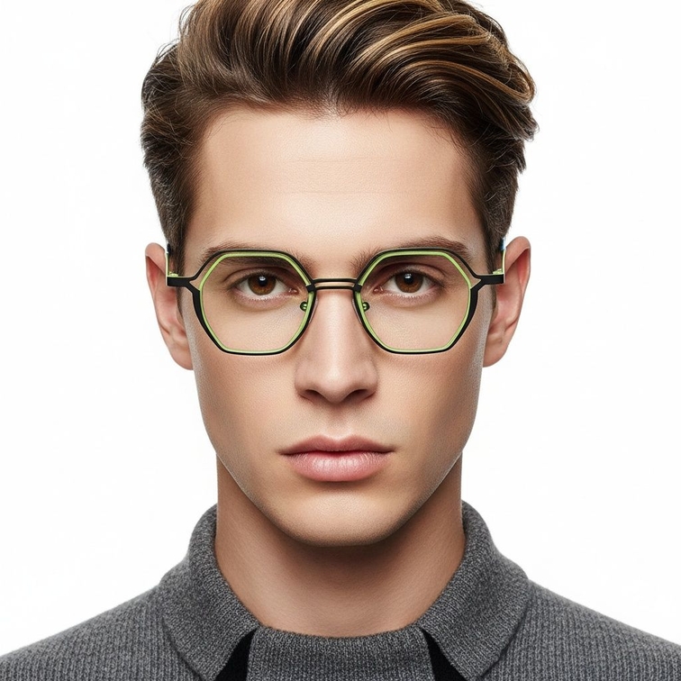 Geometric Black Metal Glasses #BS2425-0163