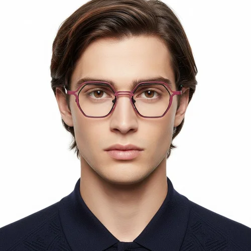 Lunettes géométriques en métal marron #BS2425-0164